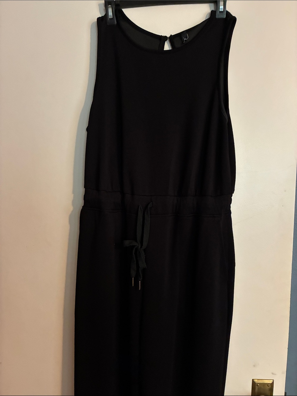 Sleeveless Black Drawstring Jumpsuit
